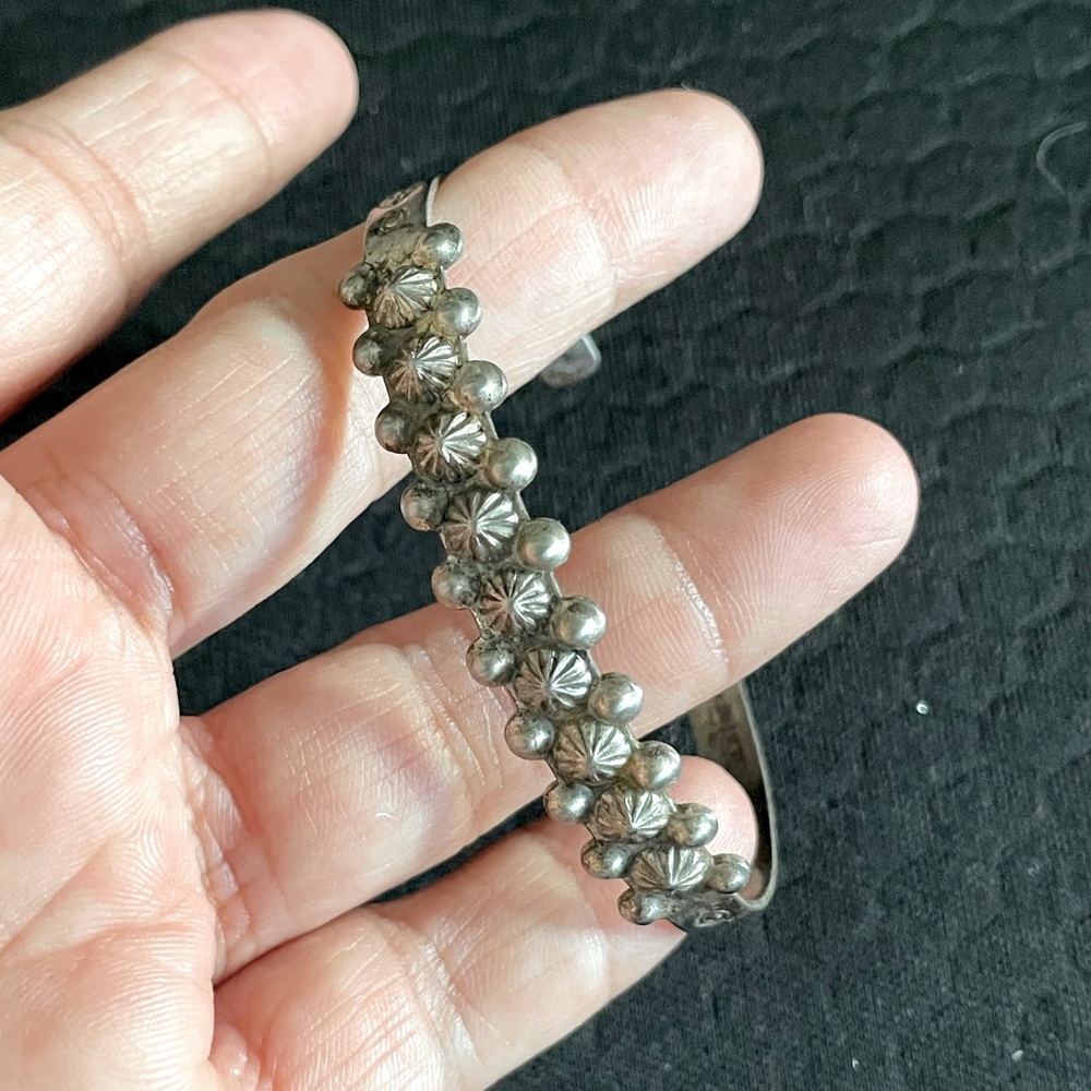 Vintage Sanford ornate bracelet silver tone